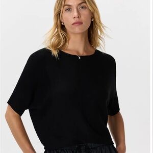 Quince shortsleeve black sweater. Size small.